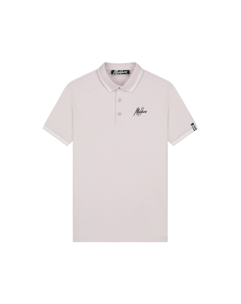 Men Signature Polo - Taupe/White