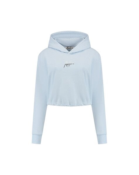 Women Kiki Crop Hoodie - Ice Blue/Smoke Grey