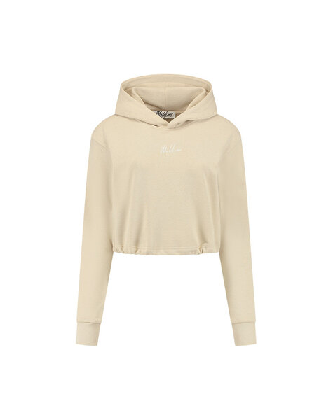 Women Kiki Crop Hoodie - Clay/Beige