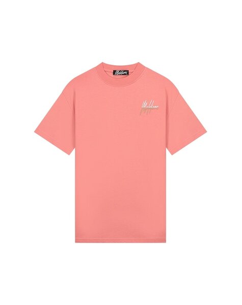 Men Split T-Shirt - Light Coral/Sand