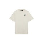 Men Split T-Shirt - Off-White/Light Blue
