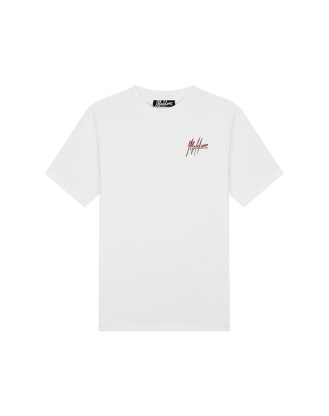 Men Split T-Shirt - White/Red