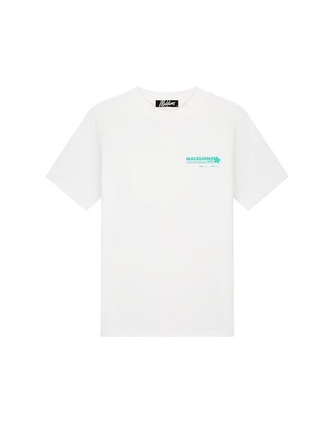 Men Hotel T-Shirt - White/Turquoise
