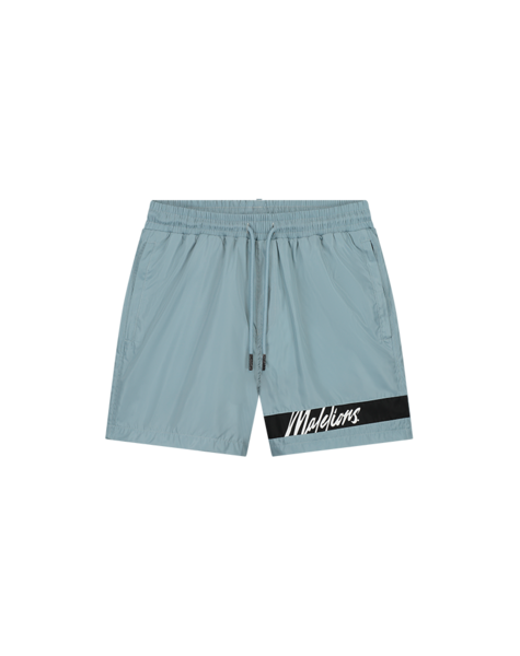 Men Captain Swim Shorts - Light Blue/Black