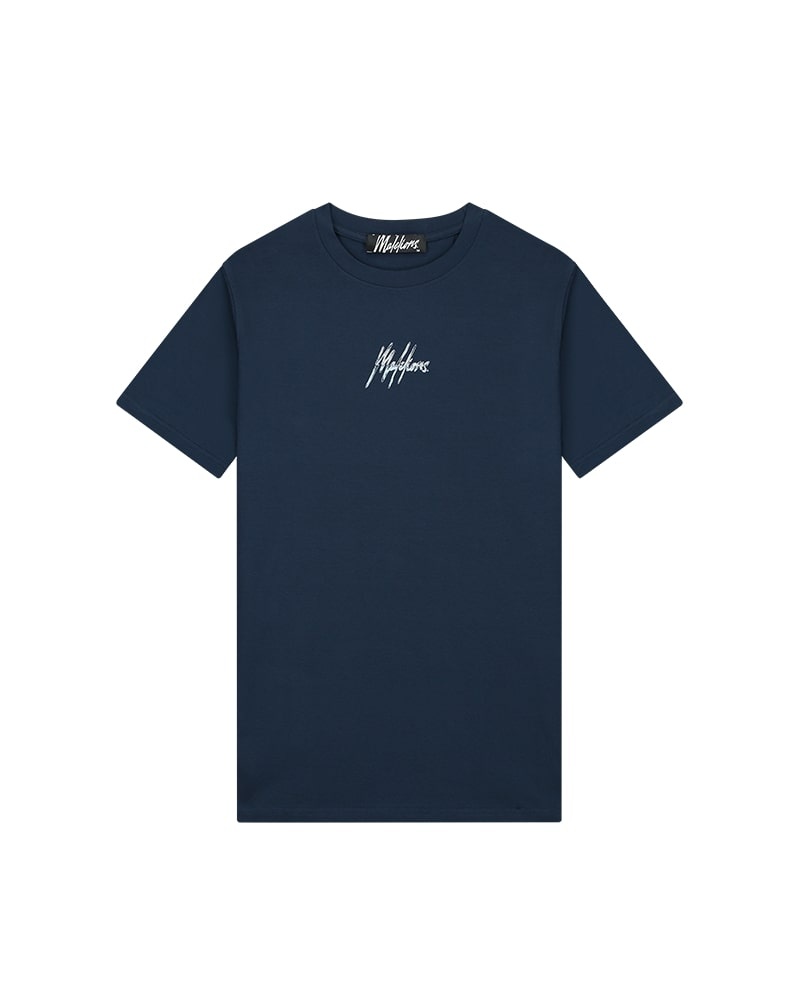 Malelions Men Split 2.0 T-Shirt - Navy/Beige
