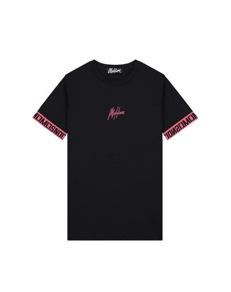 Men Venetian T-Shirt - Black/Hot Pink