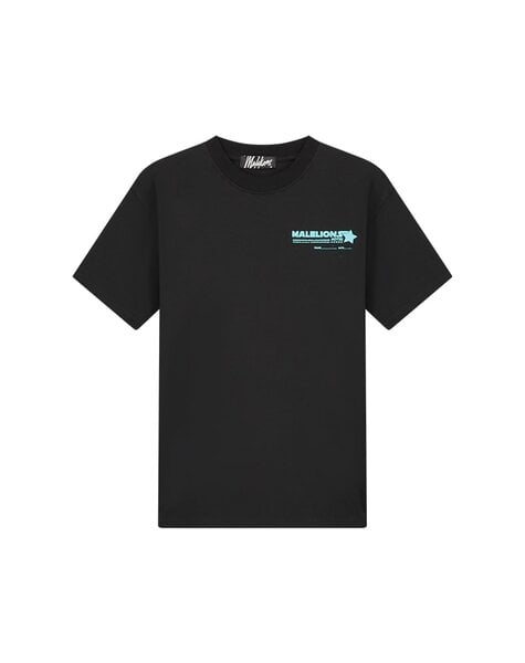 Men Hotel T-Shirt - Black/Aqua Blue