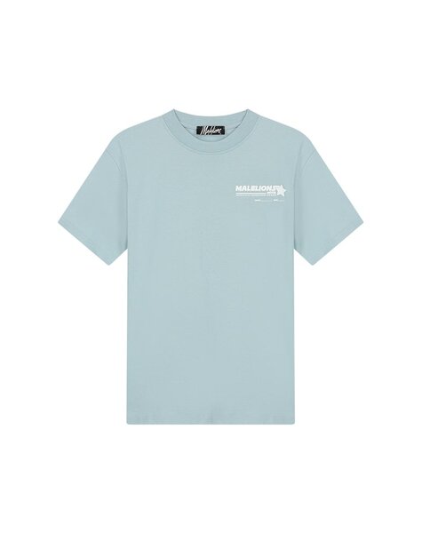 Men Hotel T-Shirt - Light Blue/White