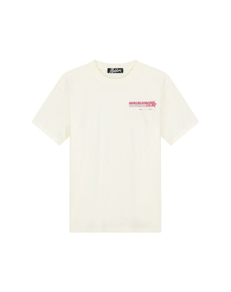 Men Hotel T-Shirt - Off- White/Hot Pink