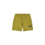 Men Split Swim Shorts - Golden Lime/White