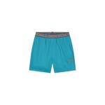 Men Venetian Swim Shorts - Aqua Blue/Gold