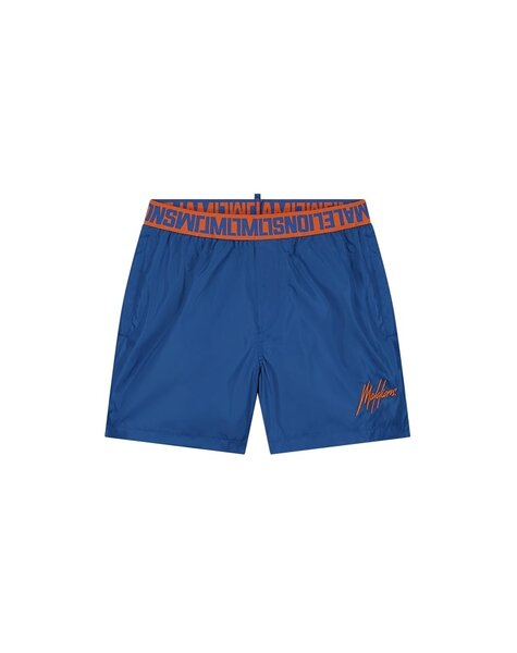 Men Venetian Swim Shorts - Cobalt/Orange