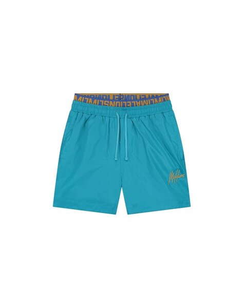 Men Venetian 2.0 Swim Shorts - Aqua Blue/Gold