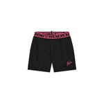 Men Venetian Swim Shorts - Black/Hot Pink