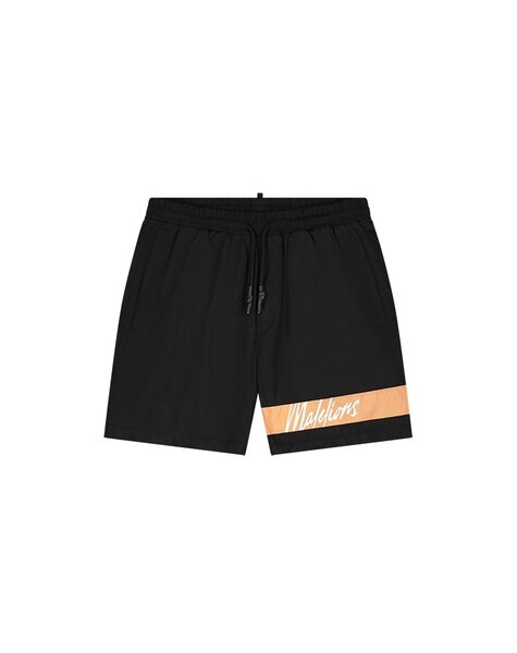 Men Captain Swim Shorts - Black/Peach