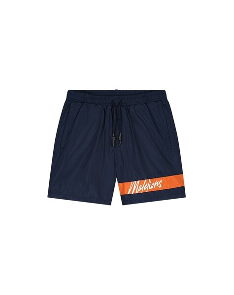 Men Captain Swim Shorts - Navy/Orange