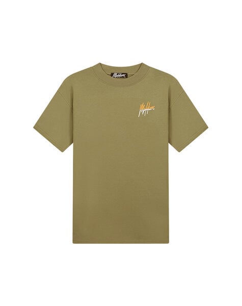 Men  Split T-Shirt - Army/Orange