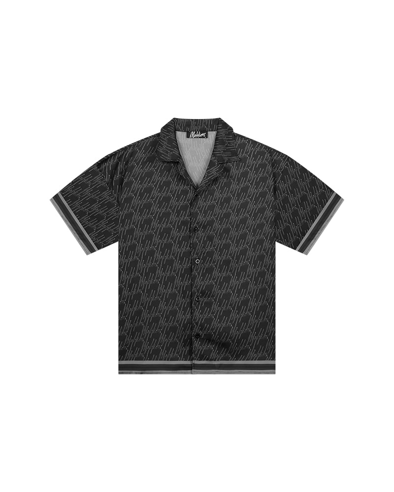 Malelions Men Resort Monogram Shirt - Black/Grey