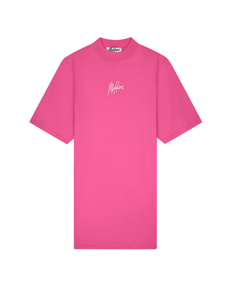 Malelions Women Kiki T-Shirt Dress - Hot Pink/Light Pink