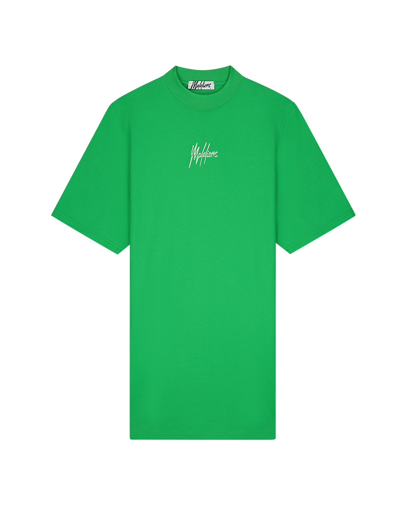 Malelions Women Kiki T-Shirt Dress - Green/White