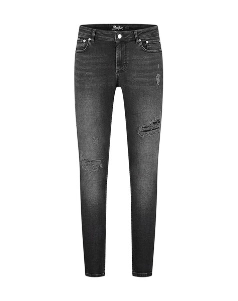 Men Stained Jeans - Black