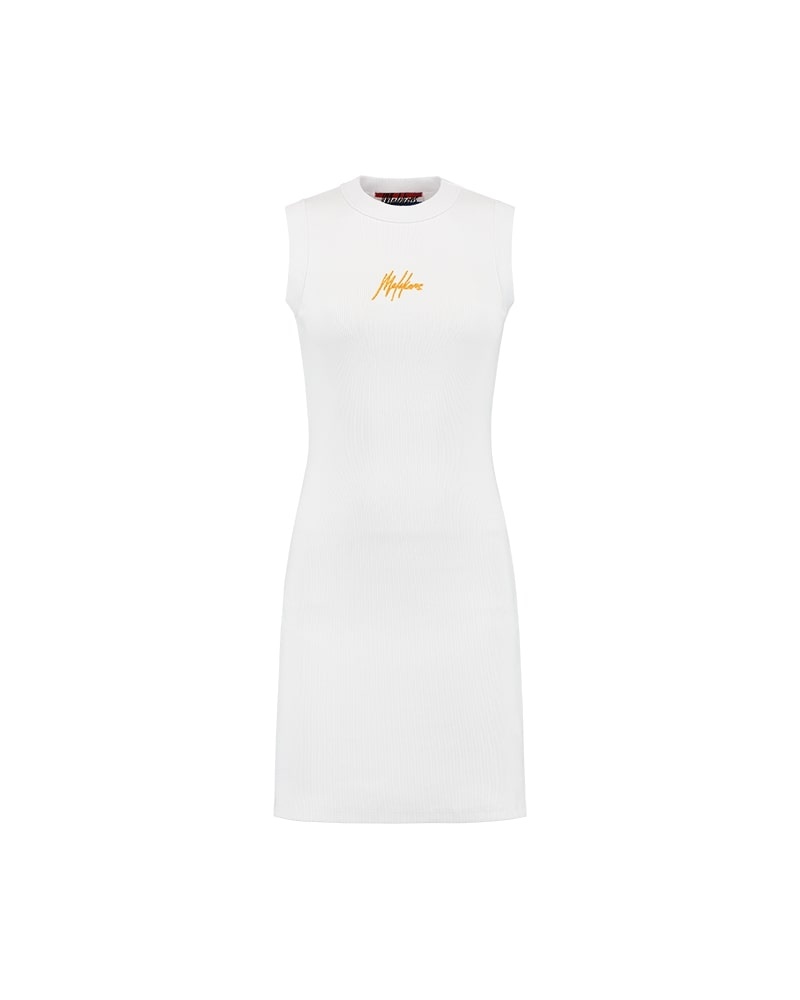 Malelions Women EK2024 Signature Dress - White/Orange