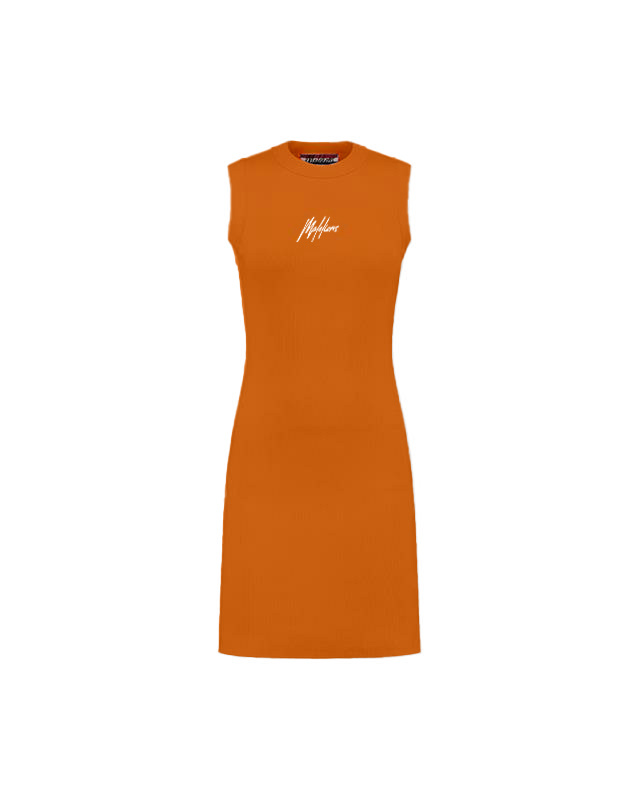 Malelions Women EK2024 Signature Dress - Orange/White