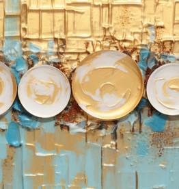 Plates Gold&blue op aluminium