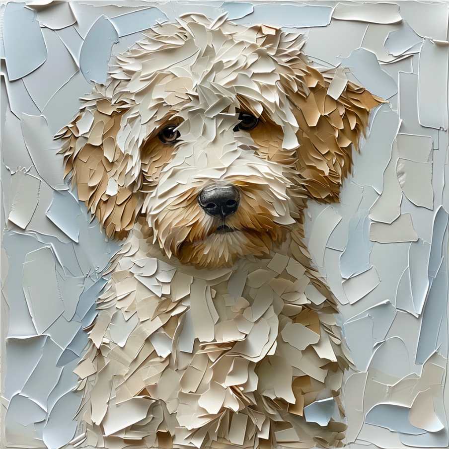 Labradoodle op plexiglas