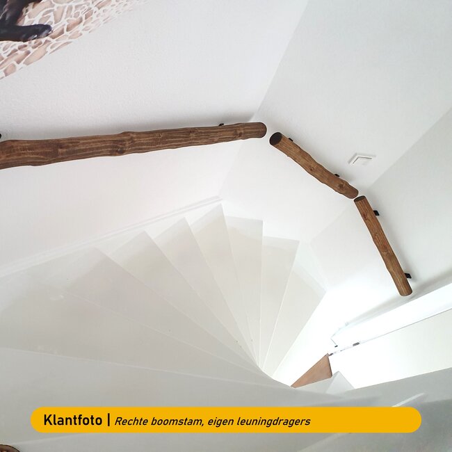 Houten boomstam trapleuning - Dark Oak