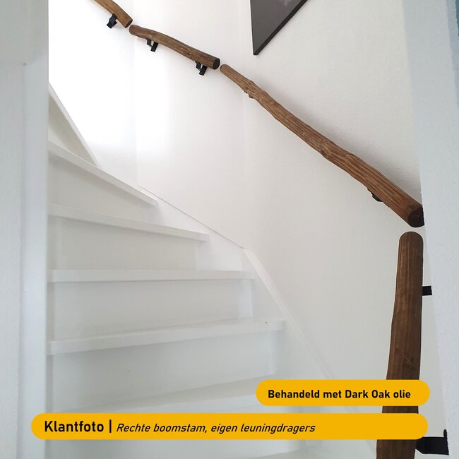Houten boomstam trapleuning - Onbehandeld