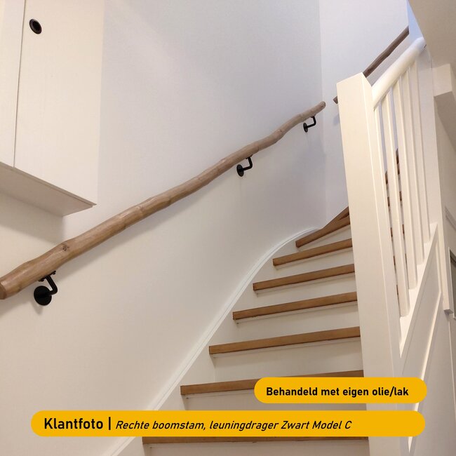 Houten boomstam trapleuning - Onbehandeld
