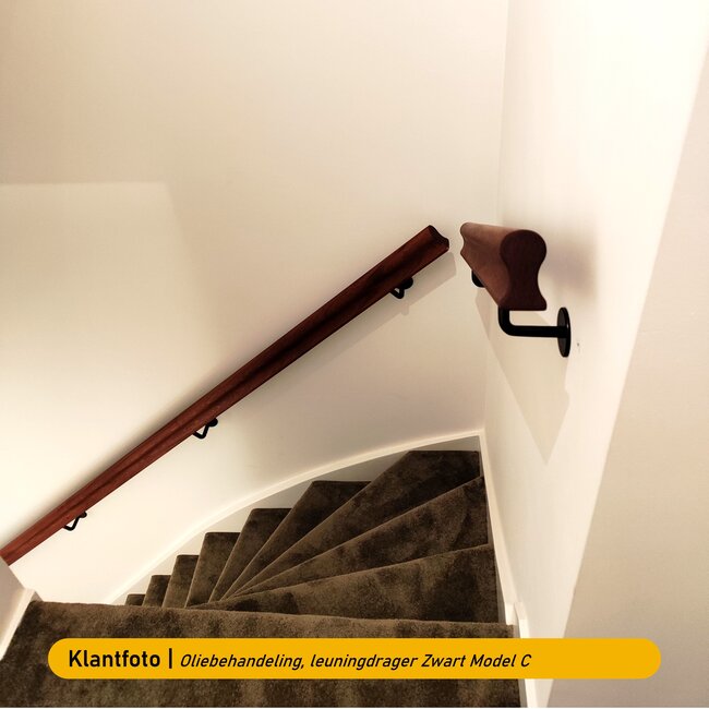 Mahonie houten trapleuning | Sleutelgat (44x75 mm)
