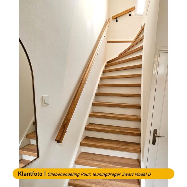 Eiken houten trapleuning | Sleutelgat (44x75 mm)