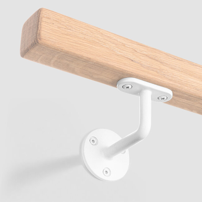 Witte leuningdrager - Model B (montage met schroeven)