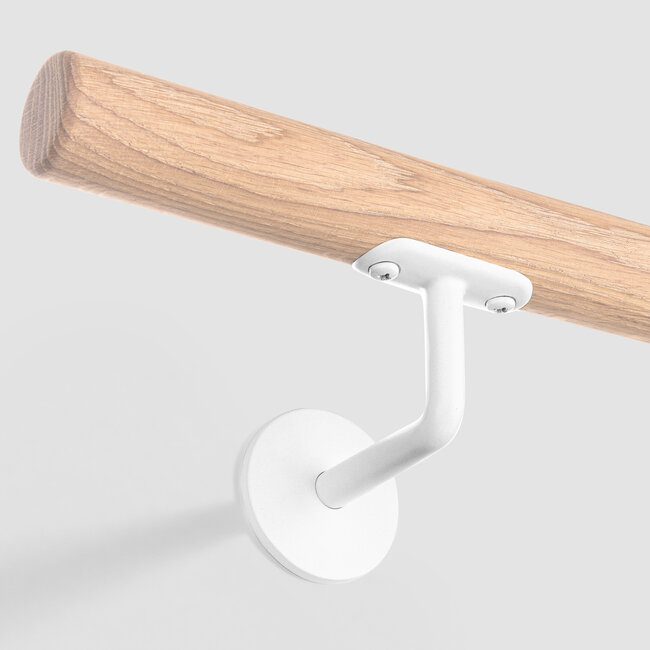 Witte leuningdrager - Model C (blinde montage met stokeind)