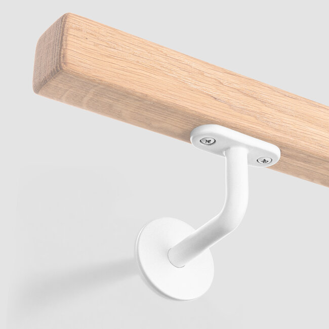 Witte leuningdrager - Model D (blinde montage met stokeind)