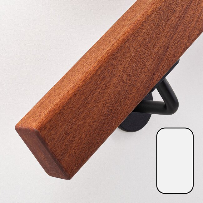 Mahonie houten trapleuning | Rechthoekig (38x67 mm)