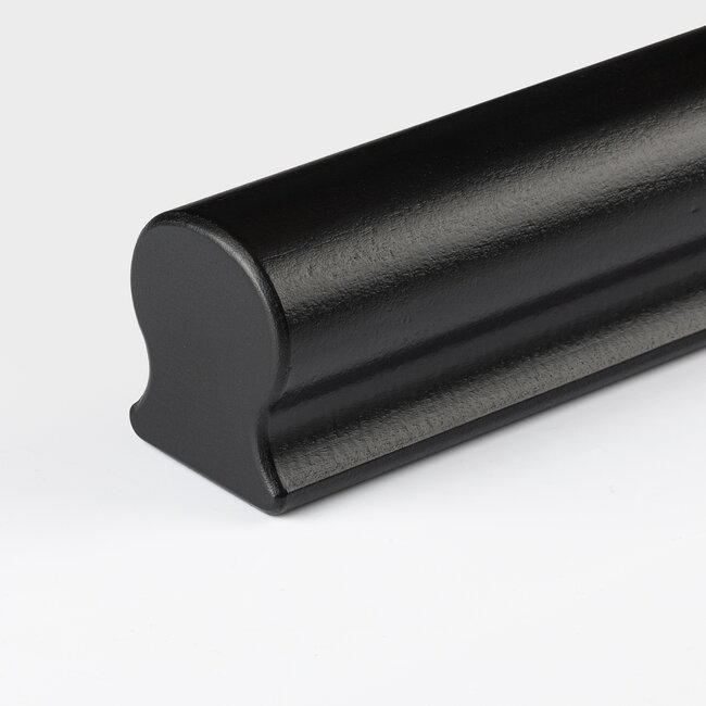 Zwart hardhouten trapleuning |  Sleutelgat (56x67 mm)