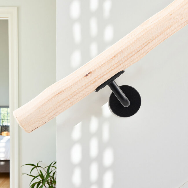 Houten boomstam trapleuning - White Wash
