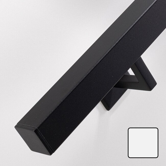 Zwarte stalen (rvs) trapleuning | Vierkant (40x40 mm)