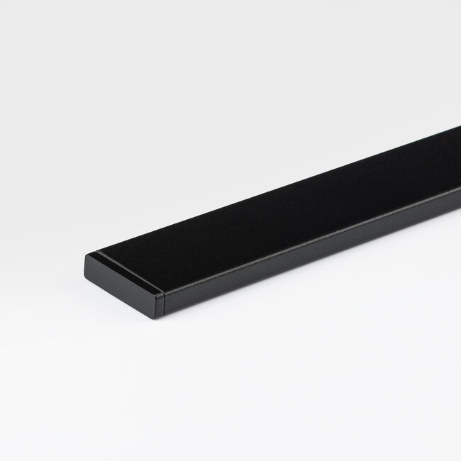 Zwarte stalen (rvs) trapleuning | Plat (40x10 mm)
