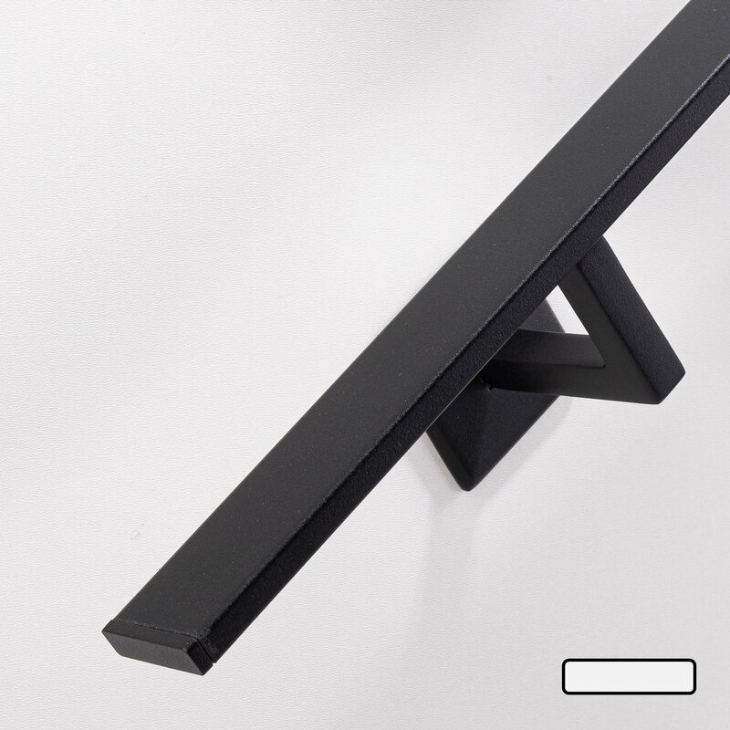 Trapleuning, zwarte roestvrijstalen leuning, trapleuning voor binnen en buiten, lang 50cm 80cm 1m 120cm 1,5m 180cm 2m 250cm 3m trapleuning leuning (maat: 20ft/600cm