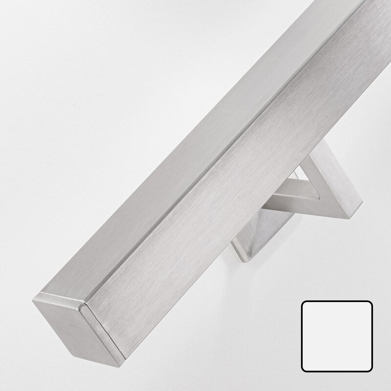 RVS trapleuning - rond smal - met houders type 3 - Snel bezorgd RVS trapleuning - rond smal - met houders type 3 - Snel bezorgd