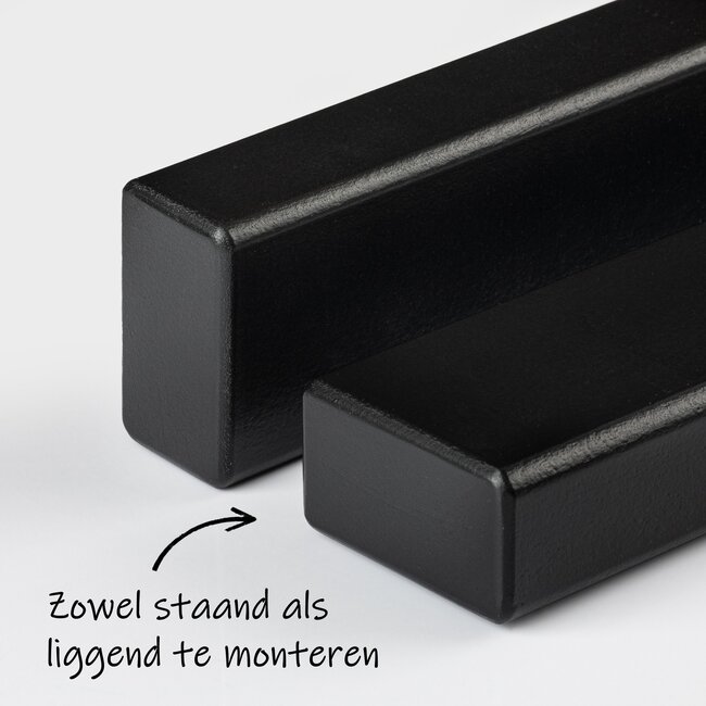 Zwart hardhouten trapleuning | Rechthoekig (38x67 mm)