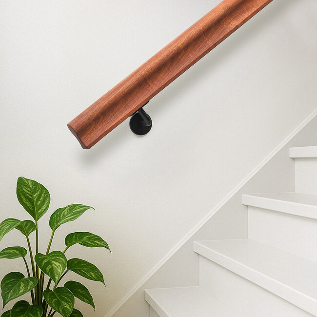Mahonie houten trapleuning | Sleutelgat (44x75 mm)