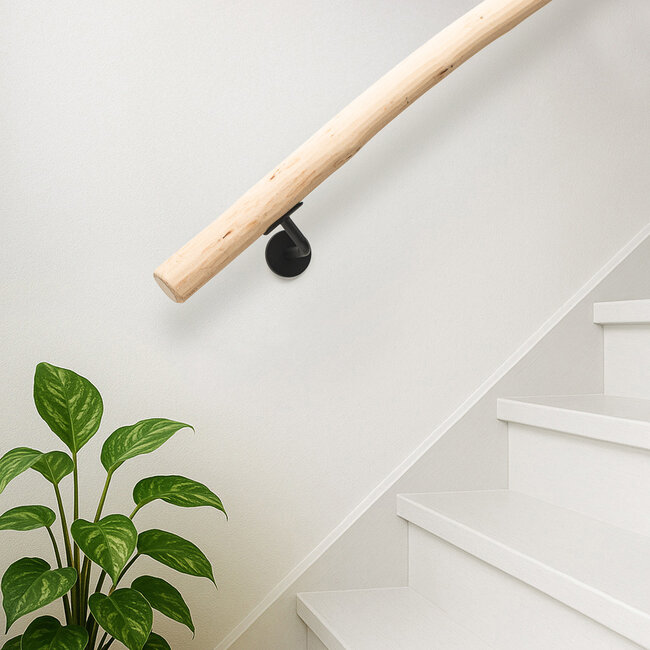 Houten boomstam trapleuning - Onbehandeld