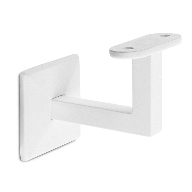 Witte leuningdrager - Model L (blinde montage met stokeind)