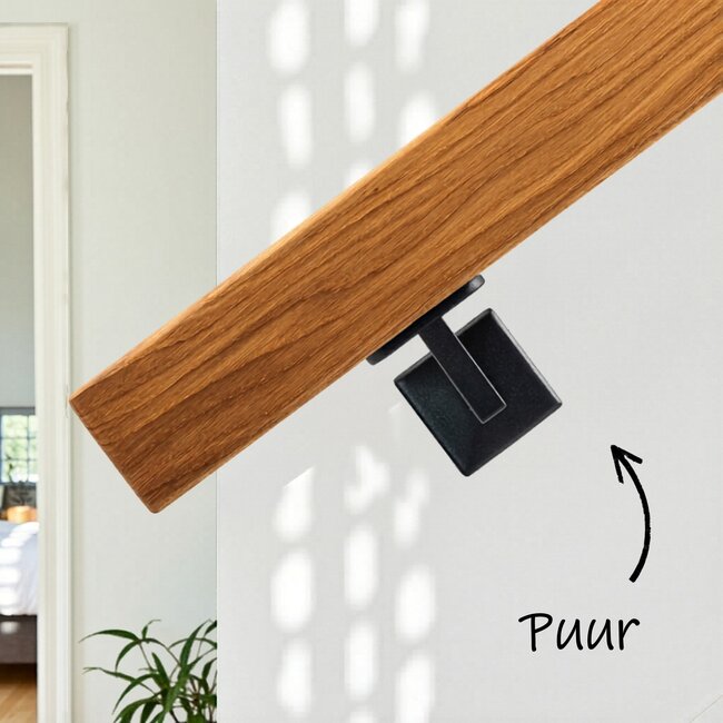 Eiken houten trapleuning | Sleutelgat (44x75 mm)