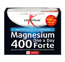 Lucovitaal Voedingssupplementen Magnesium 400 Forte Zakjes Citroensmaak Stuks